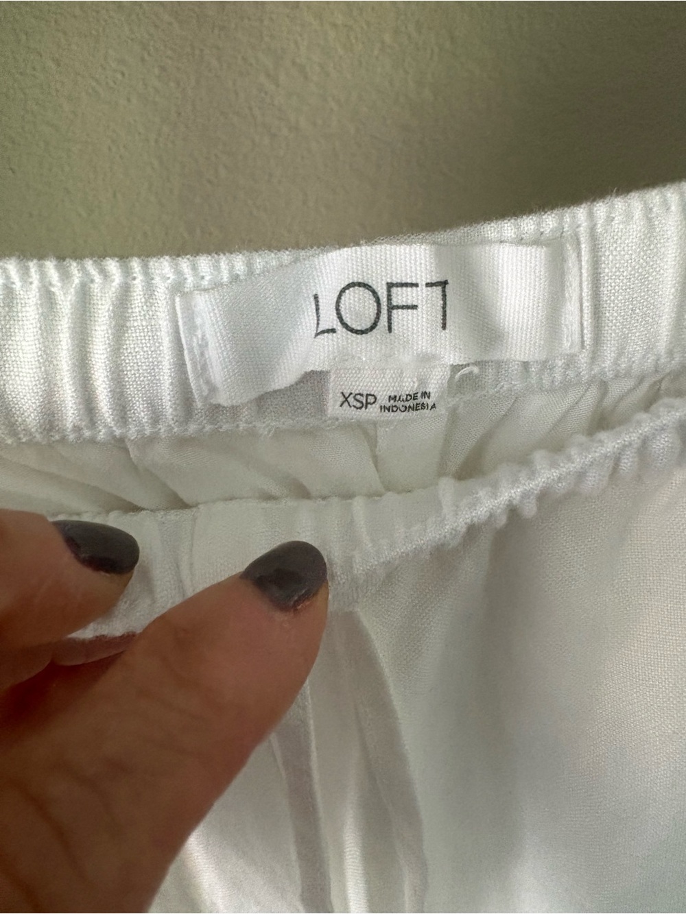 Linen White Drawstring Pants - Picture 2 of 4